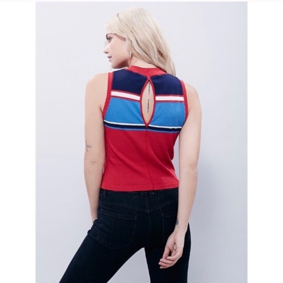 FREE PEOPLE high neck crop tank top - Picture 2 of 6